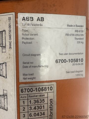 หุ่นยนต์อุตสาหกรรม ABB IRB 6700-235/2.65