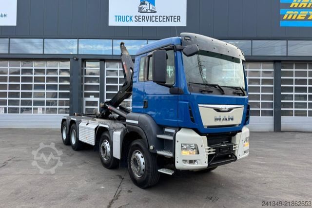 Roll-off tipper truck MAN TGS 35.480 8x4 Hiab 26T