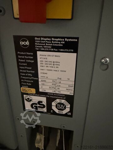 Digitálny tlačiarenský stroj Oce Arizona 1260 GT 