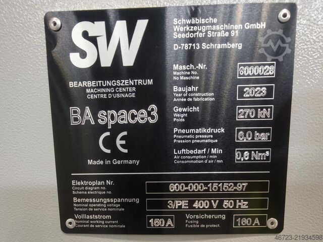 Horizontal machining center SW BA space3
