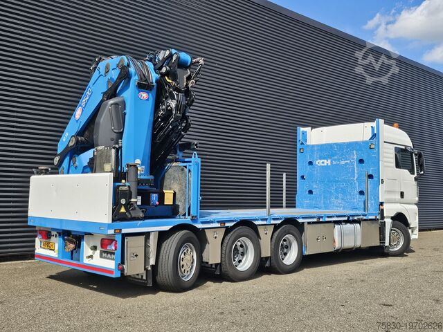 กำลังโหลดแพลตฟอร์ม MAN TGX 35.480 8x4-4 / HMF 85 t/m + JIB / WINCH