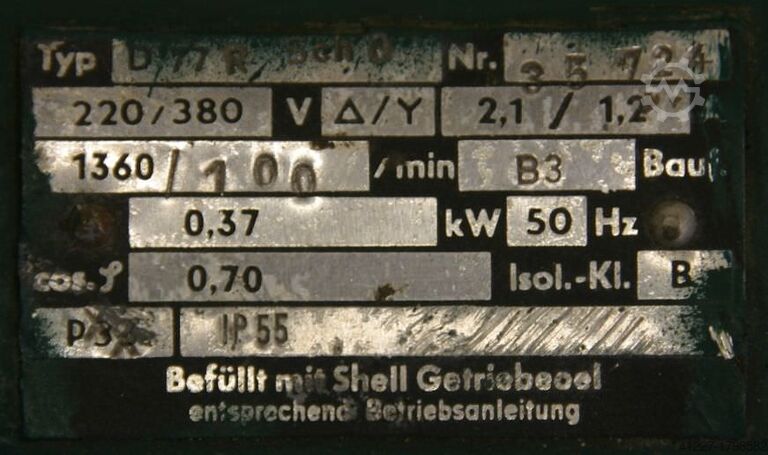Getriebemotor 0,37 kW 100 U/min BAUER D77R