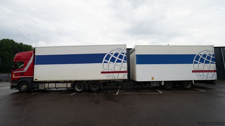 Koffer Scania R 400 6x2 closed box in combo with trailer