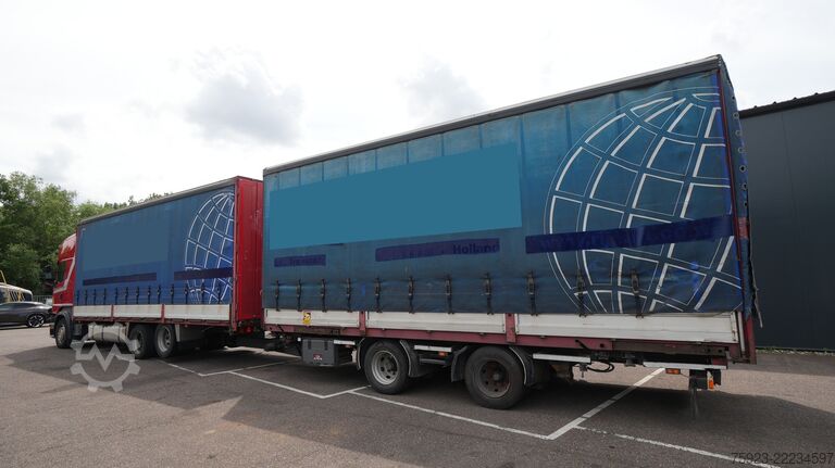 Schuifzeil Scania R 400 6x2 curtainside in combo with Burg trailer