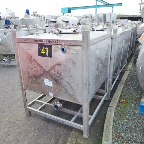 1000 literes, élelmiszeripari V2A tartály  9002