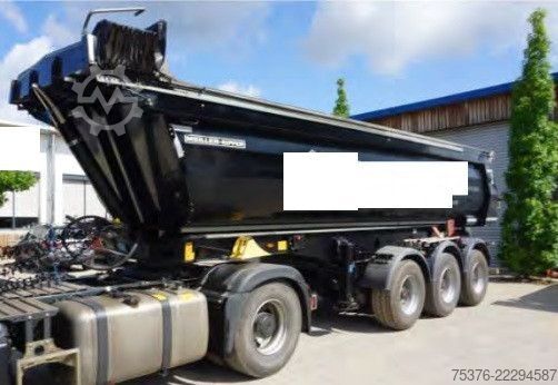 Trailer truk bak jungkit MEILLER KISA 3 Unfallschaden Stahlmulde