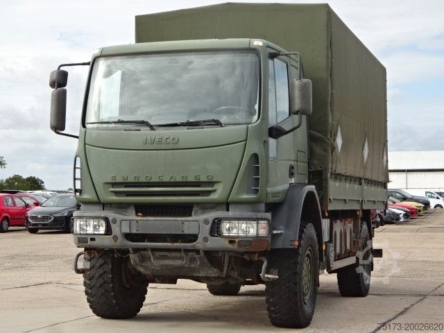 Камион платформа с брезент IVECO EuroCargo 140E E24 4x4 Ladebordwand