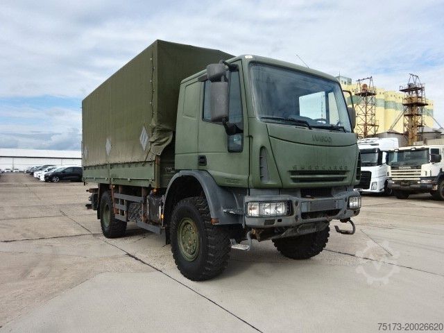 Камион платформа с брезент IVECO EuroCargo 140E E24 4x4 Ladebordwand