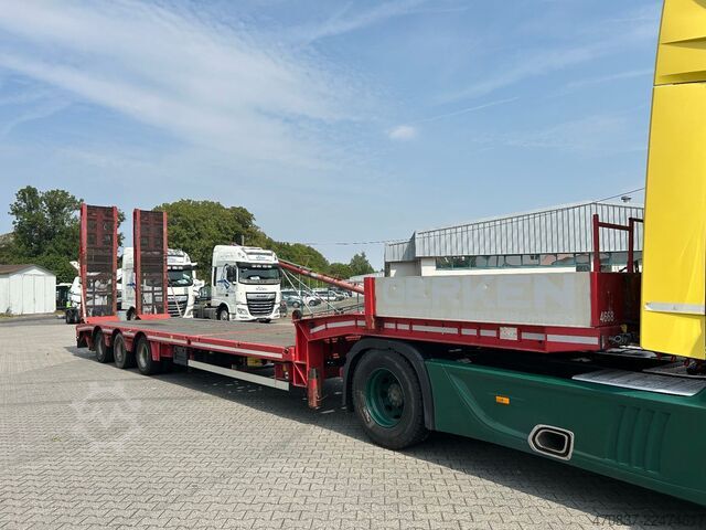 Semirremolque de plataforma baja FAYMONVILLE F-S43-1ABA / hydr. Hubbed / Funk / Seilwinde