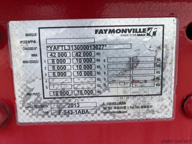 Semirremolque de plataforma baja FAYMONVILLE F-S43-1ABA / hydr. Hubbed / Funk / Seilwinde