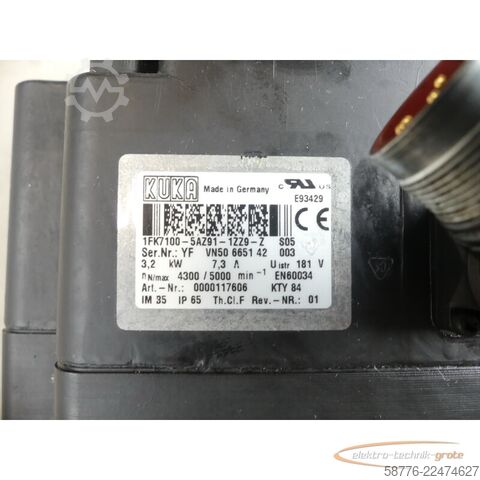 নিয়ন্ত্রণ ইউনিট KUKA 1FK7100-5AZ91-1ZZ9-Z S05 Servomotor SN: YFVN50665142003
