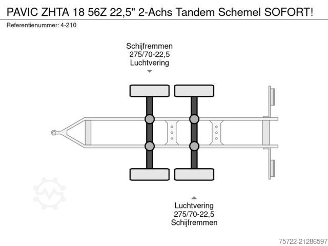 شاحنة الأخشاب PAVIC ZHTA 18 56Z 22,5" 2-Achs Tandem Schemel SOFORT!