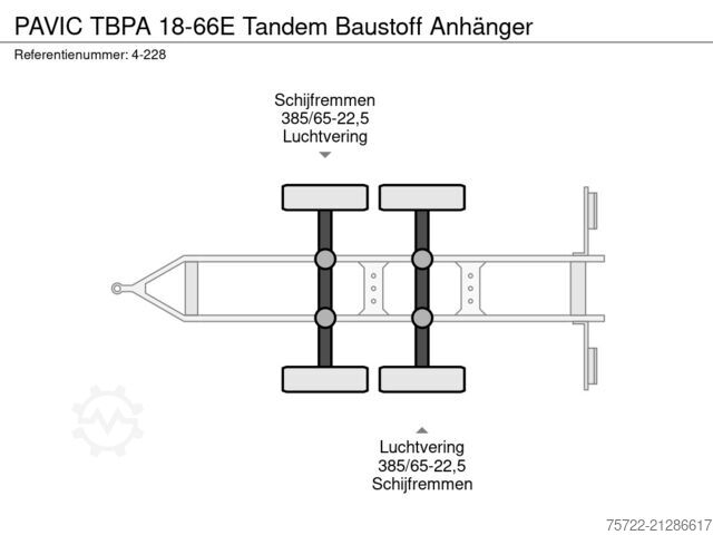 Platforma de încărcare PAVIC TBPA 18-66E Tandem Baustoff Anhänger