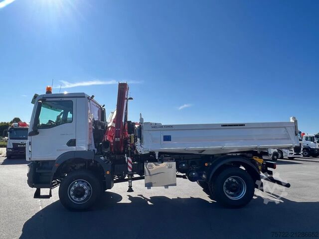 3-sided tipper MAN TGM 18.320 4x4 Meiller Trigenius FASSI F135
