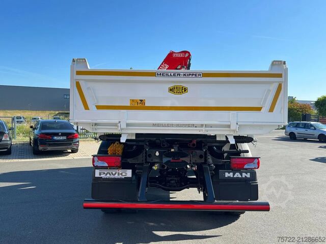 3-sided tipper MAN TGM 18.320 4x4 Meiller Trigenius FASSI F135