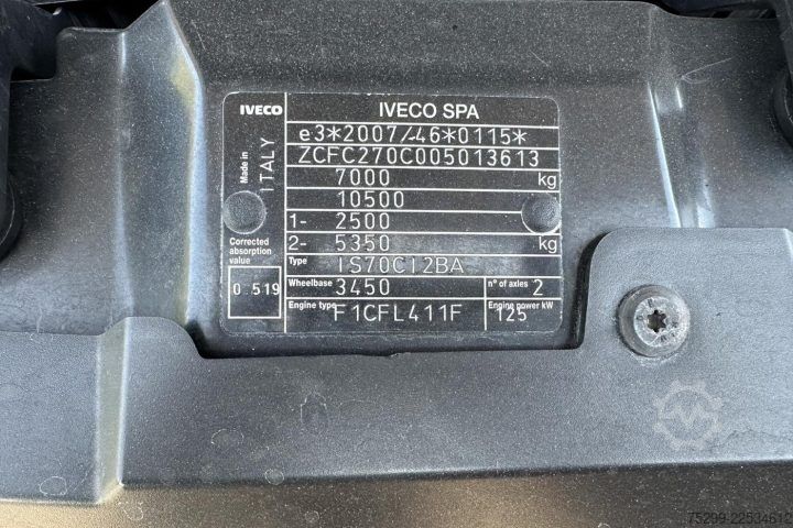 Tovornjak s kavljem za kontejnerje Iveco 70C17 Haken / Kehricht / WD