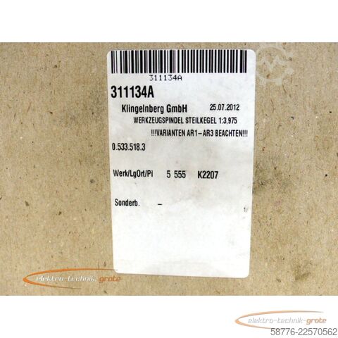 요소 Klingelnberg Werkzeugspindel für  Verzahnungsmaschine - ! -