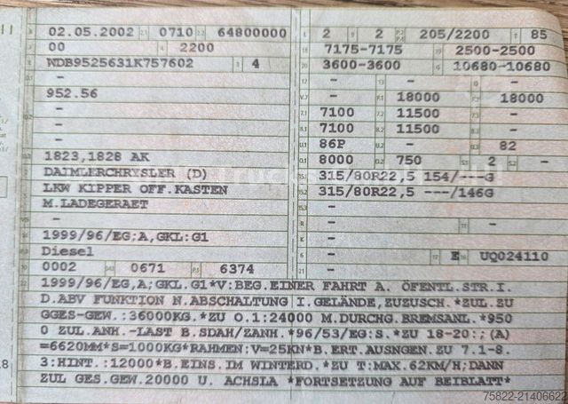 Truk jungkit MERCEDES-BENZ Atego 1828 / 4X4 ALLRAD / Meiller / 18m Kran