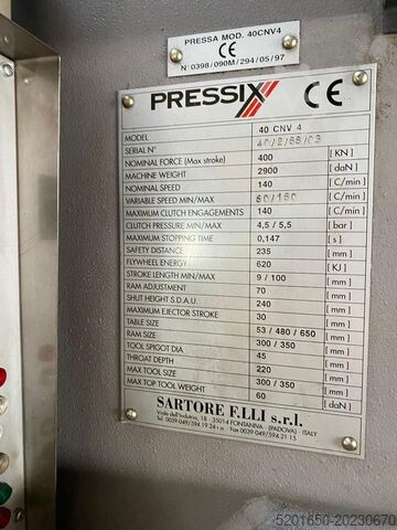 Excenter prés PRESSIX 40T PRESSIX 40CNV4
