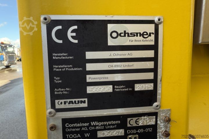 Vuilniswagen Scania P360 LB 6x2 Faun  / Swiss-Vehicle