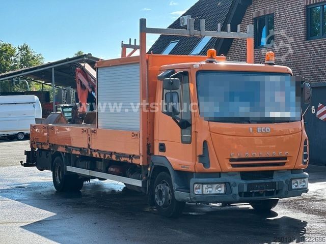 फ्लैटबेड ट्रक IVECO EuroCargo ML Pritsche mit Atlas 65.2 Ladekran