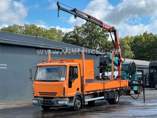 फ्लैटबेड ट्रक IVECO EuroCargo ML Pritsche mit Atlas 65.2 Ladekran