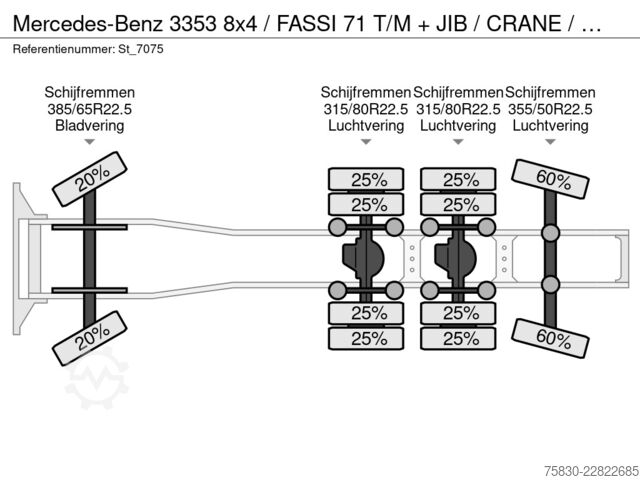 Standard-SZM Mercedes-Benz 3353 8x4 / FASSI 71  T/M + JIB / CRANE / KRAN