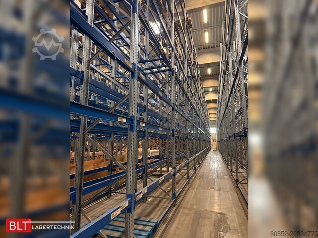 Prateleira industrial robusta SSI Schäfer PR600 – 101 lfm | Höhe 9,85m Boden + 4 Ebenen | Fachlast bis 3500 kg