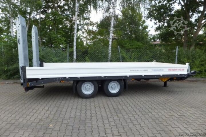 Low loader trailer Möslein TTT 11- 6,28 Weiß Neuer Tandemtieflader