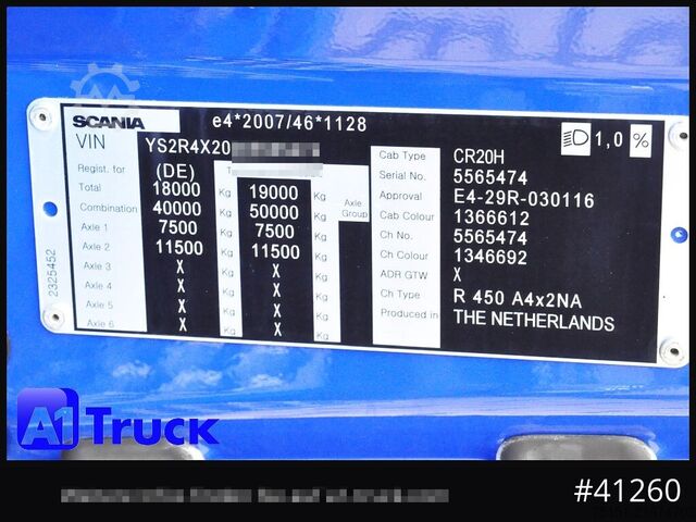 Standard tractor unit SCANIA R 450 BL Vollspoiler  Retarder Standklima,