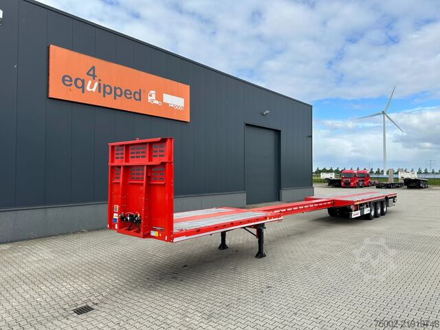 Platformos priekaba Kässbohrer new and unused Heavy-Duty flatbed / 690cm exten...