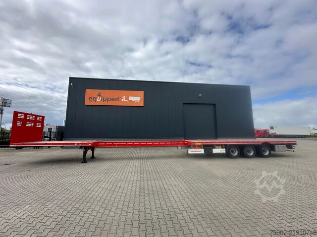 Platformos priekaba Kässbohrer new and unused Heavy-Duty flatbed / 690cm exten...