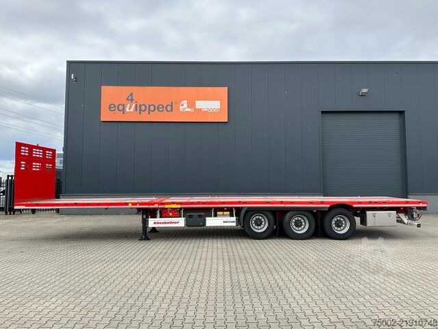 Platformos priekaba Kässbohrer new and unused Heavy-Duty flatbed / 690cm exten...