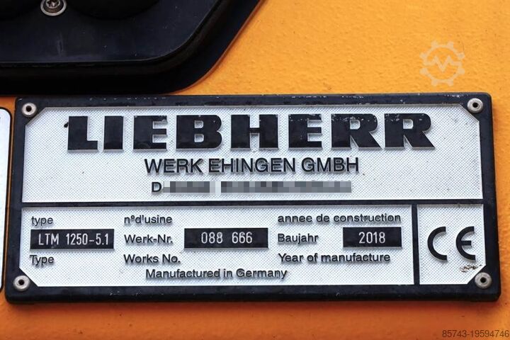 Alle terrein kraan Liebherr LTM1250-5.1 Dutch Registration, Paragraph 70, 10x6