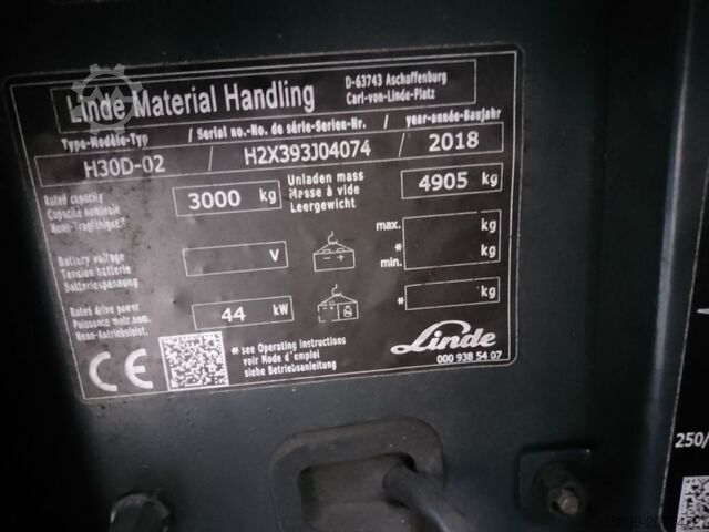 Xe nâng động cơ diesel Linde H30D-02 // Diesel //