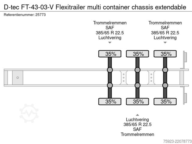 نقل الحاويات D-tec FT-43-03-V Flexitrailer multi container chassis...