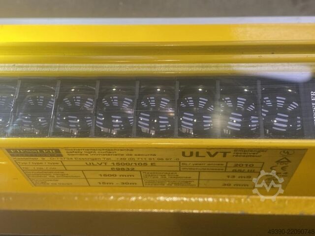 Barriera fotoelettrica di sicurezza multiraggio, 1 trasmettitore + 1 ricevitore + 2 riflettori, colo FIESSLER ULVT 1500/105 S + ULVT 1500 / 105 E