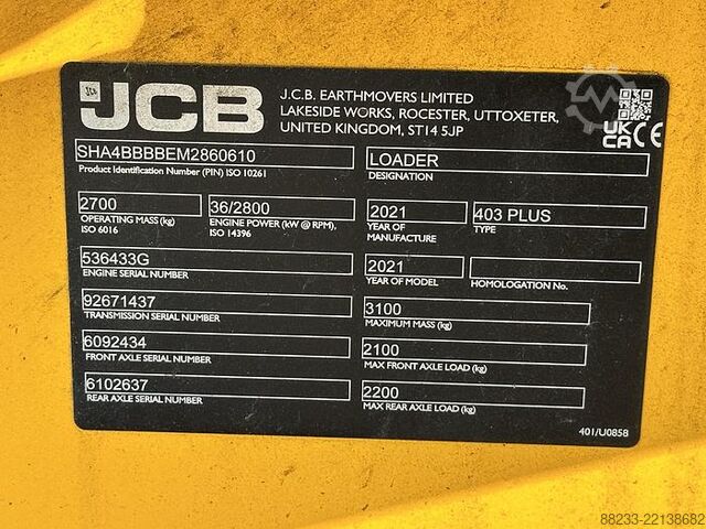 Cargador JCB 403 SV
