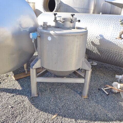 400 Liter konischer Behälter aus V4A  8624