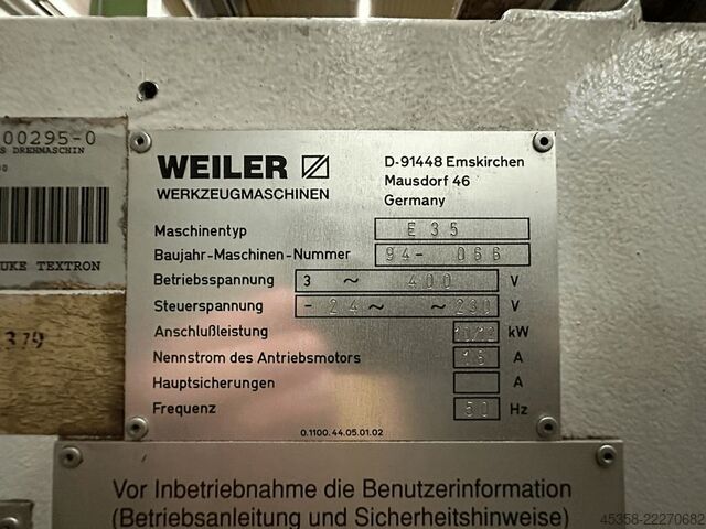 Ciclo de control de torno Weiler E 35