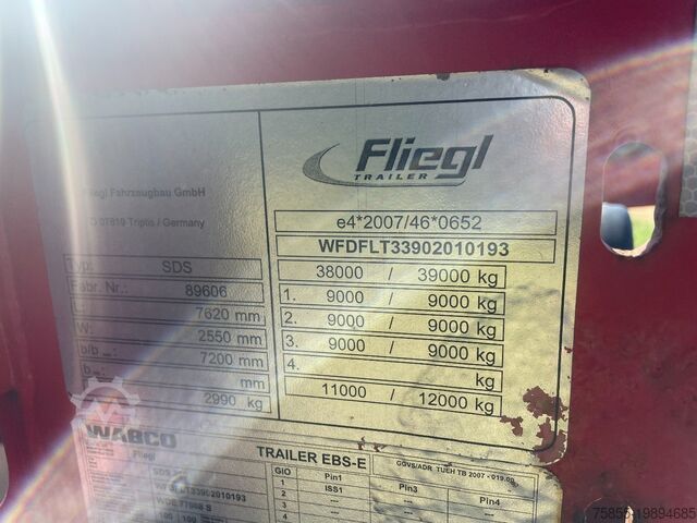 Transport af containere Fliegl SDS380 20FT Tank / ADR / BPW Disc