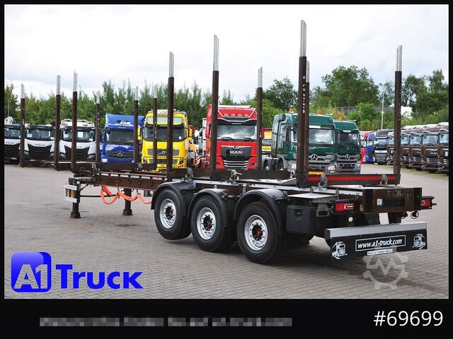 Semiremorcă pentru bușteni DOLL H3L-14XL Holz Tele, Lenkachse 275 tkm.