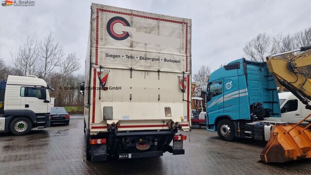 Camião plataforma com lona Mercedes-Benz 1845 Retarder Klima, Kühlschrank Edscha, Retarder, LBW, Zustand gut