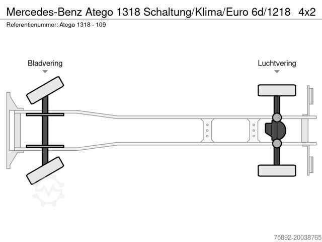 Fahrgestell mit Fahrerhaus Mercedes-Benz Atego 1318 Schaltung/Klima/Euro 6d/1218