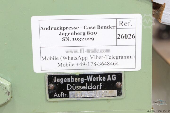 Andruckpresse / Case Bender Jagenberg 800