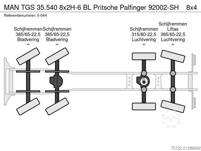 Kraana veoauto MAN TGS 35.540 8x2H-6 BL Pritsche Palfinger 92002-SH