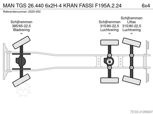 3-Seiten-Kipper MAN TGS 26.440 6x2H-4 KRAN FASSI F195A.2.24