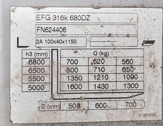 Elektrický – 4 kola Jungheinrich EFG 316k 6.8m/ 3797mh