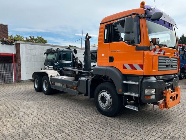 Xe tải ben móc container (roll-off) MAN TGA 26.400 MEILLER Abroller mit 13t Achsen 6x4