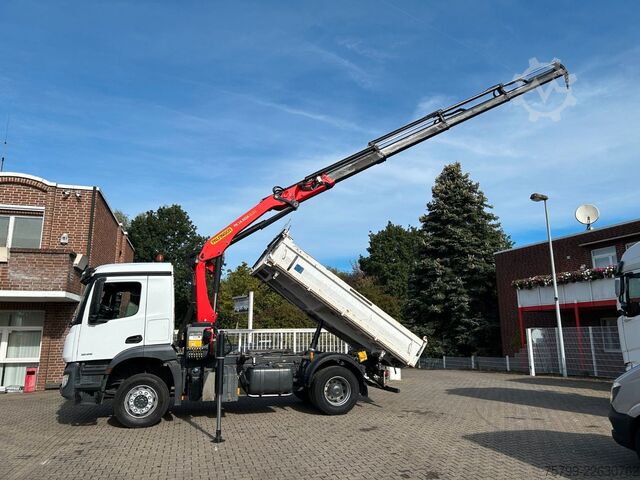 Xe ben ba chiều MERCEDES-BENZ 1835 Arocs 3Skipper MEILLER + PK14501 SLD5 Kran
